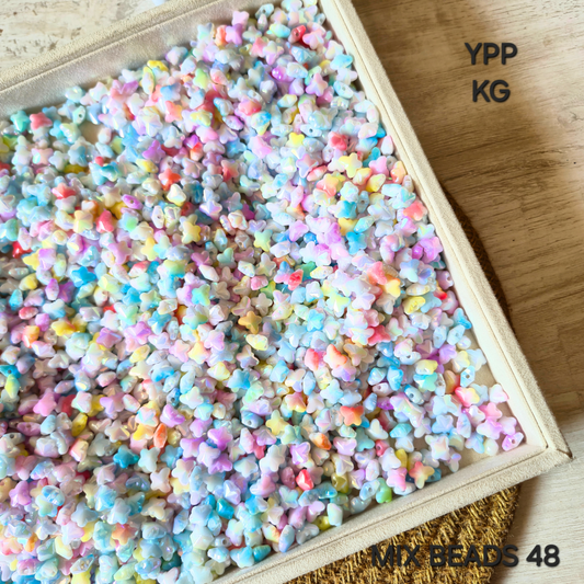 100 Grams Multi Color Beads For DIY Hair Accessories, Jewellery, Crafts Making (048)