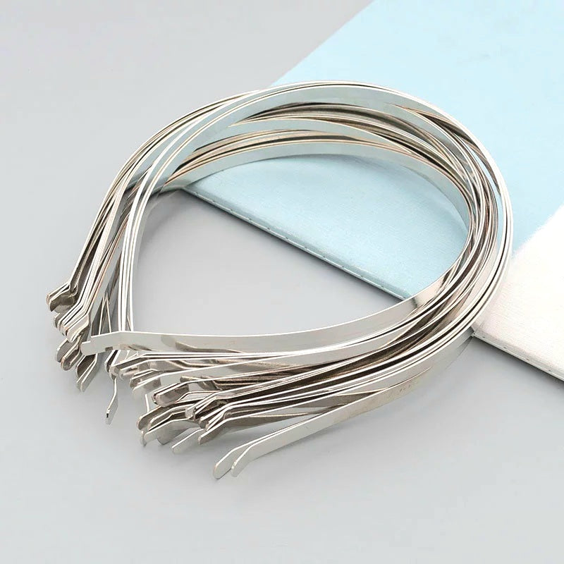 Pack of 50pc Metal Silver Color Hair Bands (5mm Width)