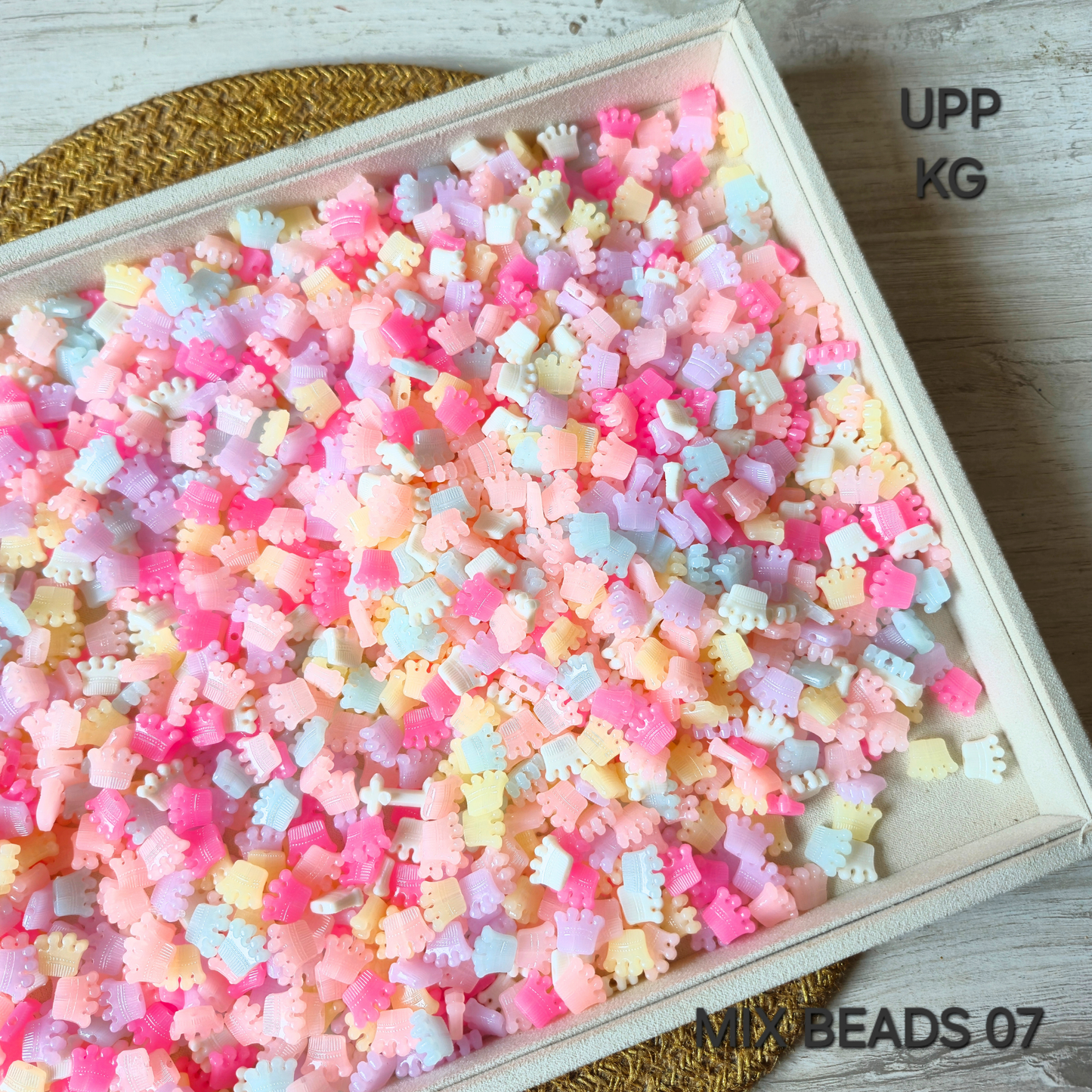 100 Grams Multi Color Beads For DIY Hair Accessories, Jewellery, Crafts Making (007)