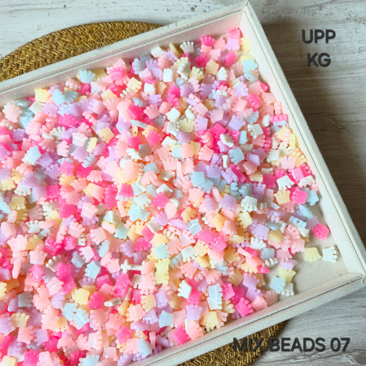 100 Grams Multi Color Beads For DIY Hair Accessories, Jewellery, Crafts Making (007)