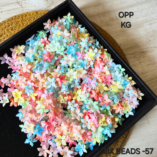 100 Grams Multi Color Beads For DIY Hair Accessories, Jewellery, Crafts Making (057)