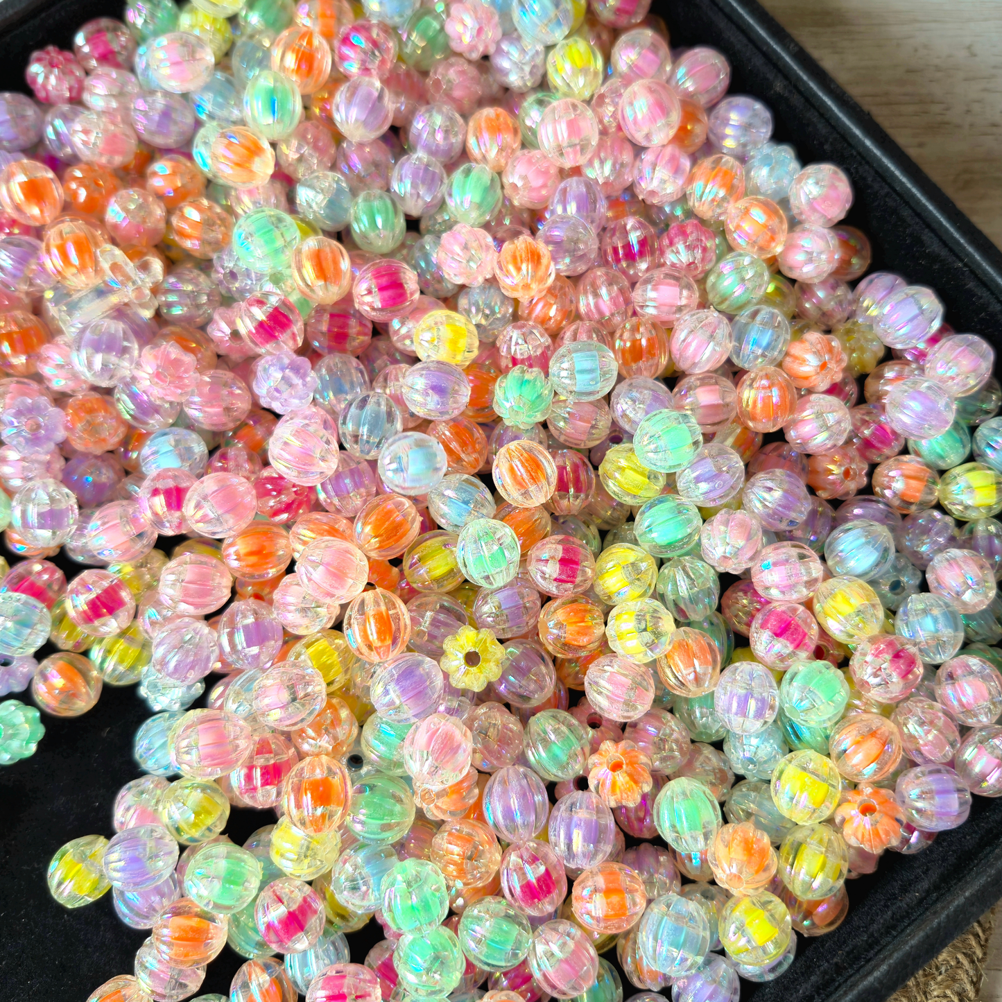 100gm Multi Color Beads For Making Hair Accessories, Jewellery, DIY Crafts (Mix Beads 62)