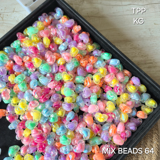 100gm Multi Color Beads For Making Hair Accessories, Jewellery, DIY Crafts (Mix Beads 64)