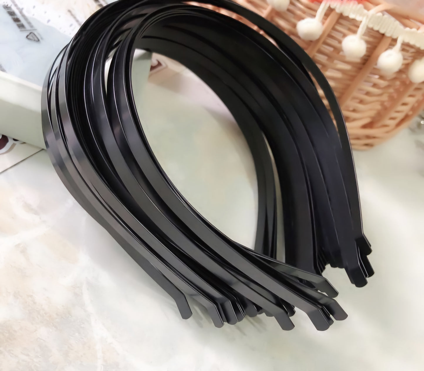 50pc Black Metal Hair Band Base For Making Hair Accessories Hair Bands, Headbands