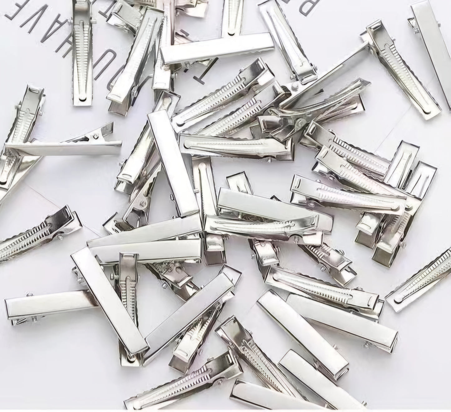 5.5cm (50pc) Silver Alligator Hair Clips - DIY Crafts Hair Accessories