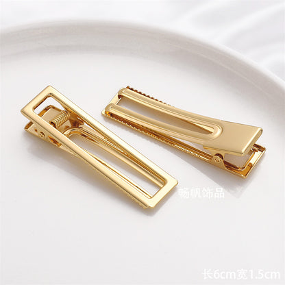6.5cm (25PC) Gold Hair Clips Rectangle Shape