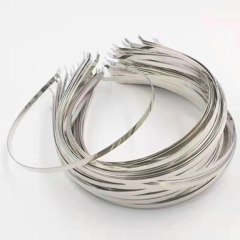 Pack of 50pc Metal Silver Color Hair Bands (5mm Width)