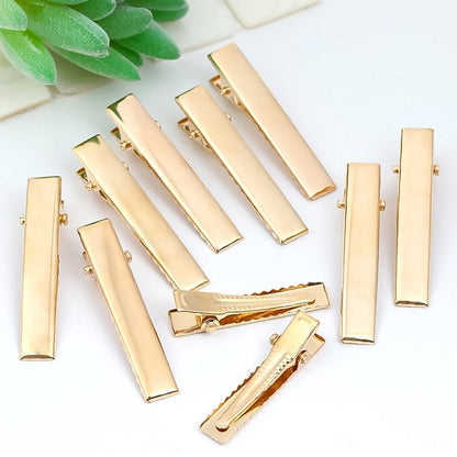4.5cm (100pc) Golden Alligator Hair Clips - DIY Crafts Hair Accessories