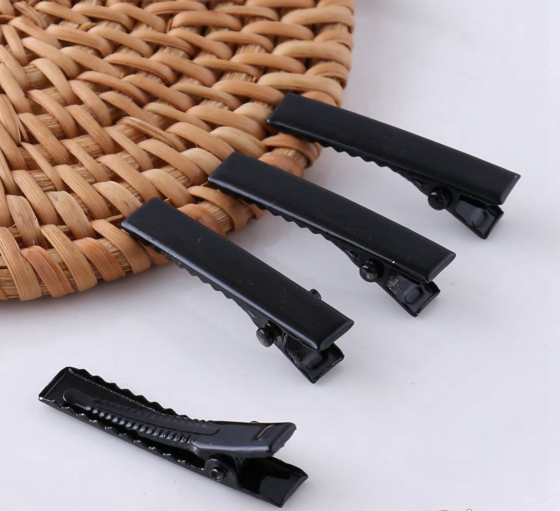 4.5cm (100pc) Black Alligator Hair Clips - DIY Crafts Hair Accessories
