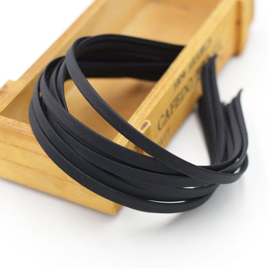50pc Black Satin Fabric Covered Hair Bands