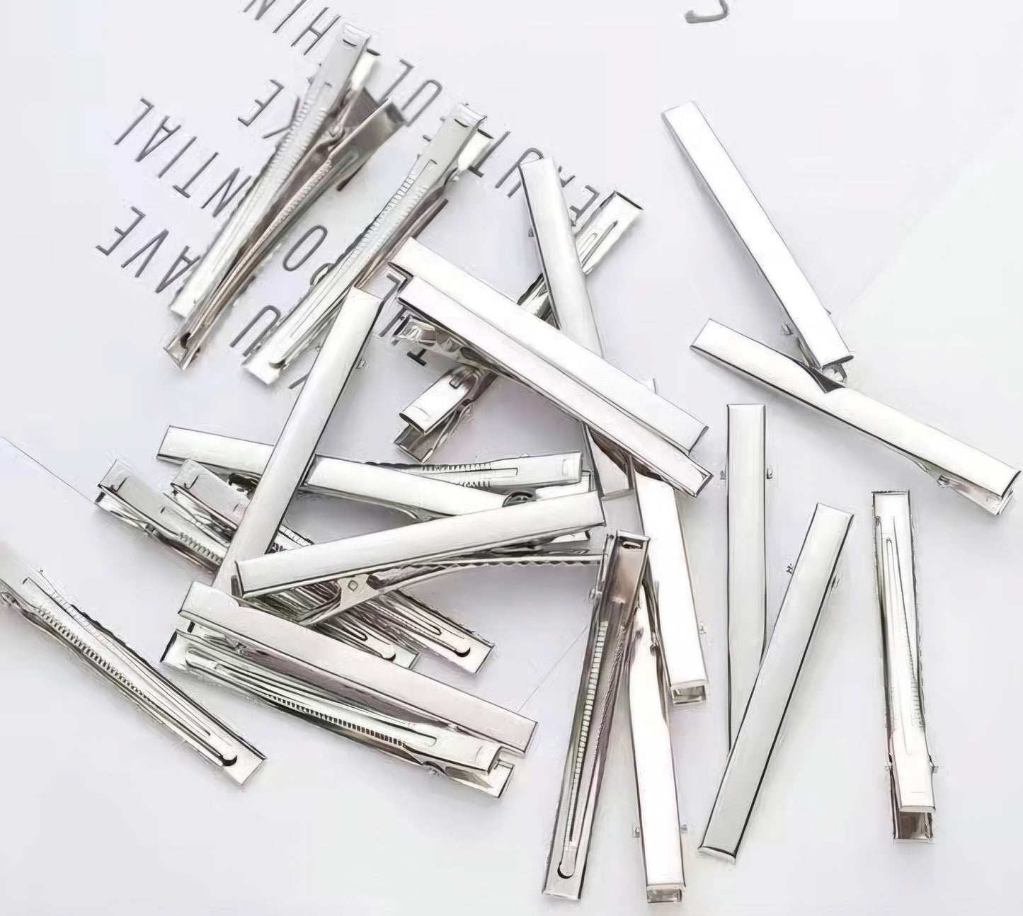 5.5cm (50pc) Silver Alligator Hair Clips - DIY Crafts Hair Accessories