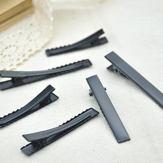 100pc (5.5cm) Black Alligator Hair Clips - DIY Hair Bows Making