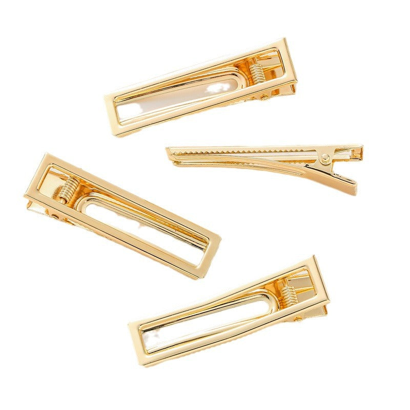 6.5cm (25PC) Gold Hair Clips Rectangle Shape