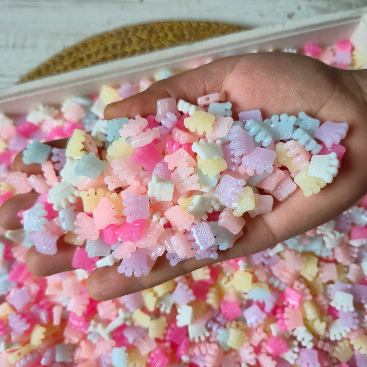 100 Grams Multi Color Beads For DIY Hair Accessories, Jewellery, Crafts Making (007)