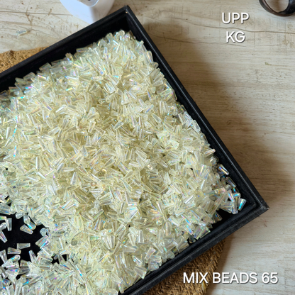 100gm Multi Color Beads For Making Hair Accessories, Jewellery, DIY Crafts (Mix Beads 65)