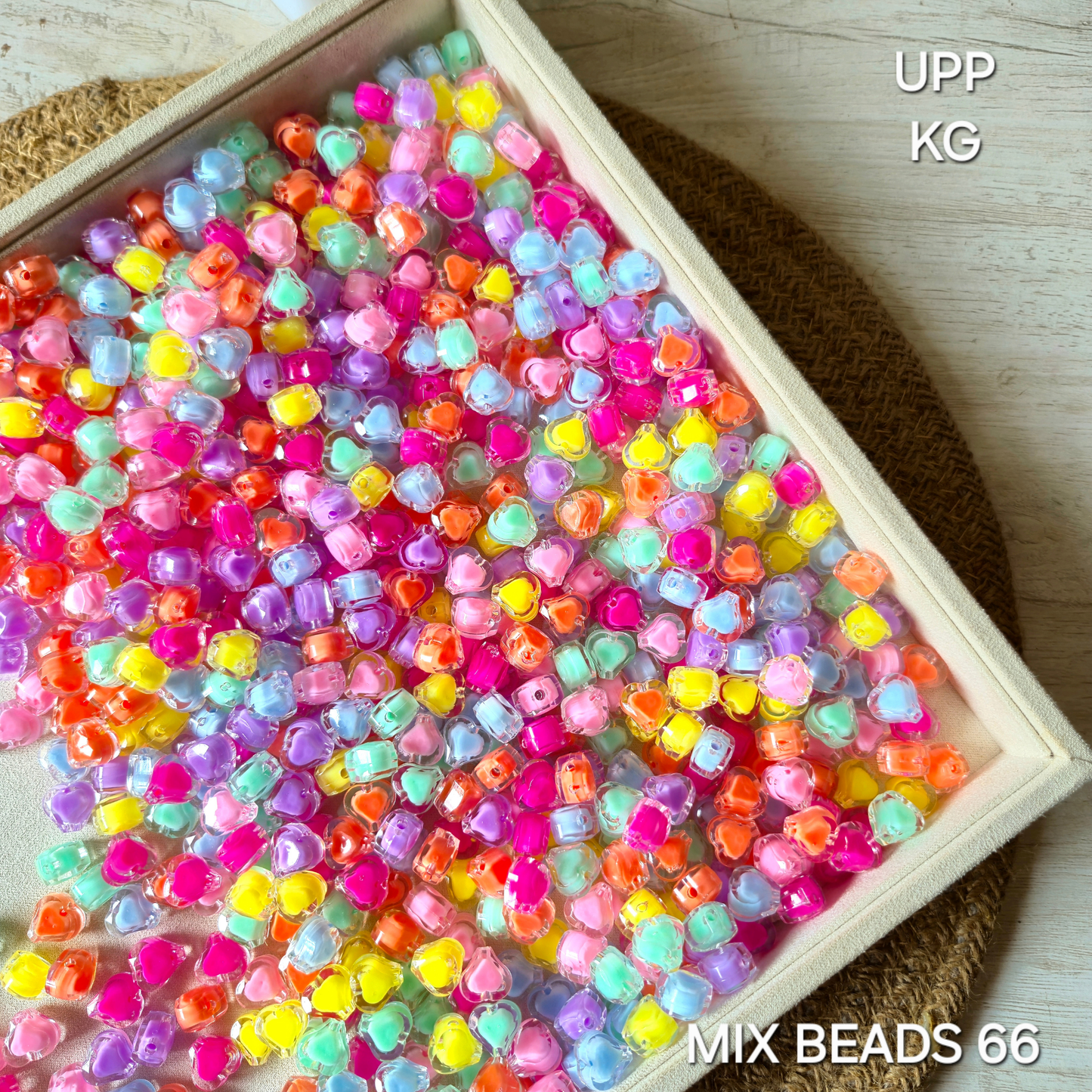 100gm Multi Color Beads For Making Hair Accessories, Jewellery, DIY Crafts (Mix Beads 66)