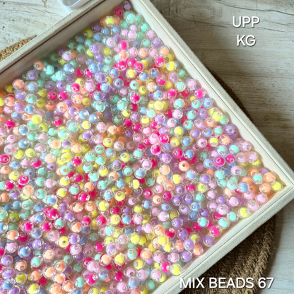 100gm Multi Color Beads For Making Hair Accessories, Jewellery, DIY Crafts (Mix Beads 67)