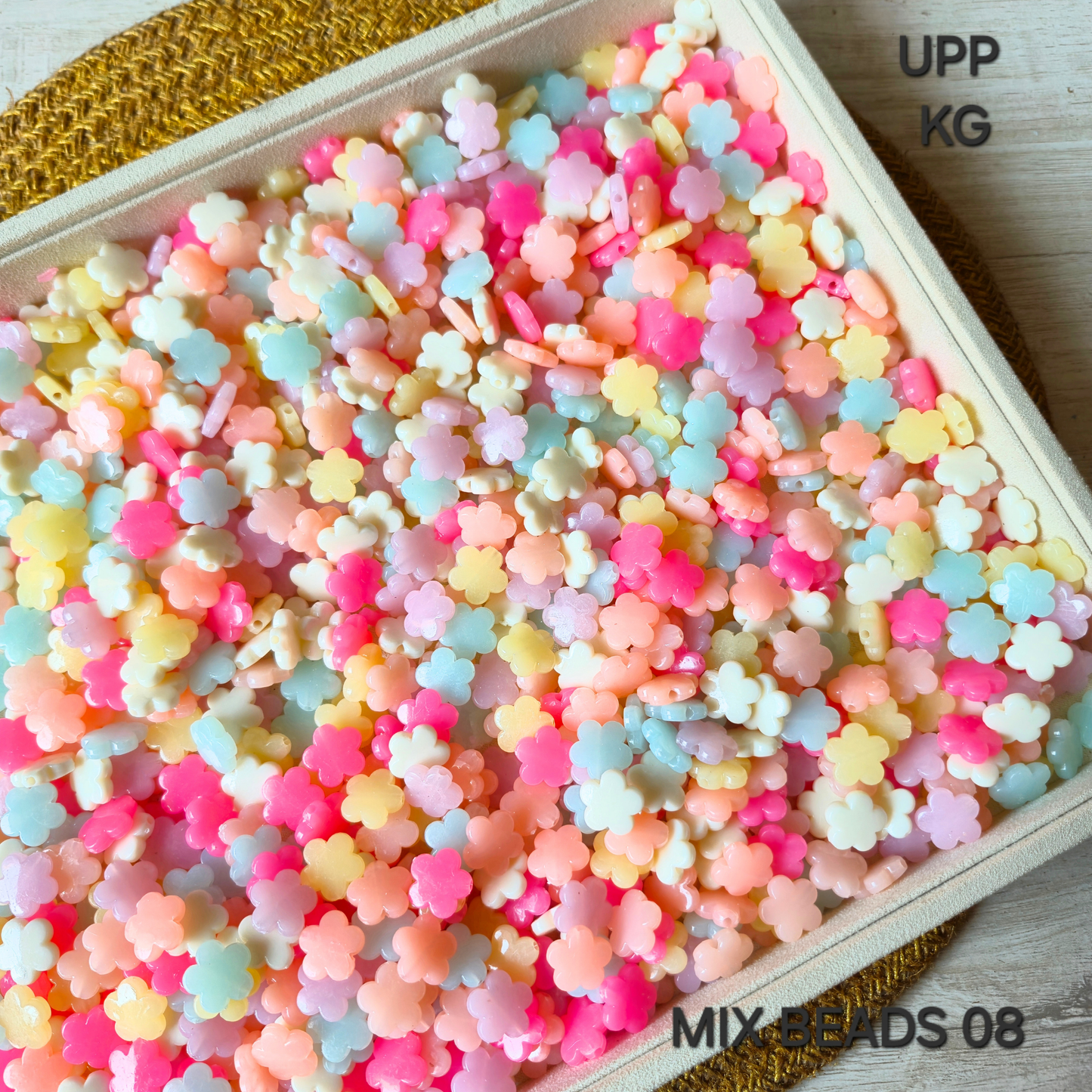 100 Grams Multi Color Beads For DIY Hair Accessories, Jewellery, Crafts Making (008)