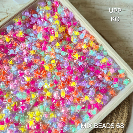 100gm Multi Color Beads For Making Hair Accessories, Jewellery, DIY Crafts (Mix Beads 68)