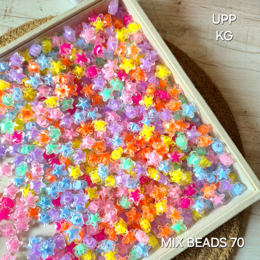 100gm Multi Color Beads For Making Hair Accessories, Jewellery, DIY Crafts (Mix Beads 70)