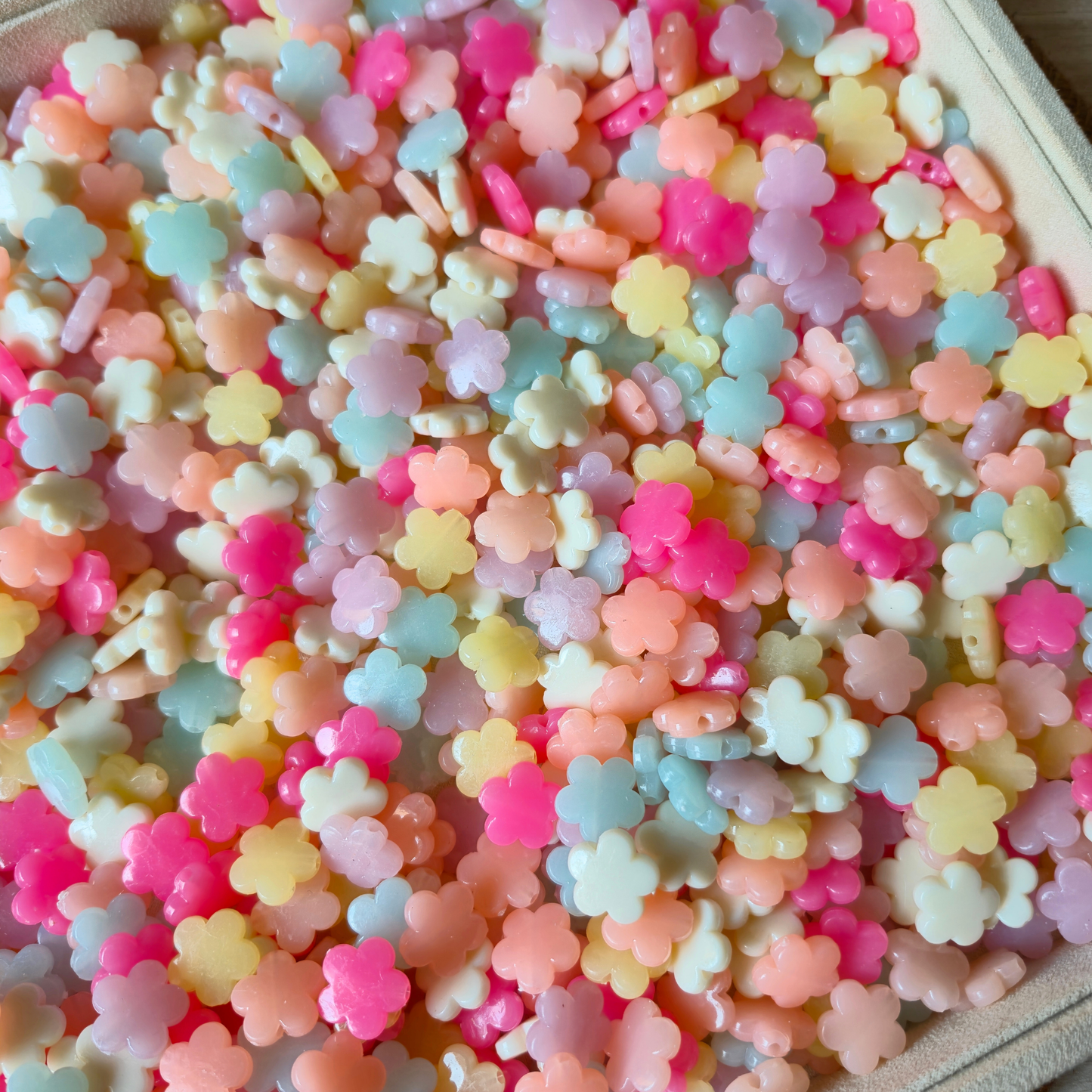 100 Grams Multi Color Beads For DIY Hair Accessories, Jewellery, Crafts Making (008)