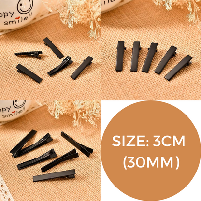3cm (100pc) Black Alligator Hair Clip – DIY Bow Making