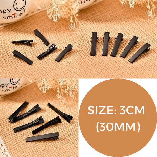 3cm (100pc) Black Alligator Hair Clip – DIY Bow Making