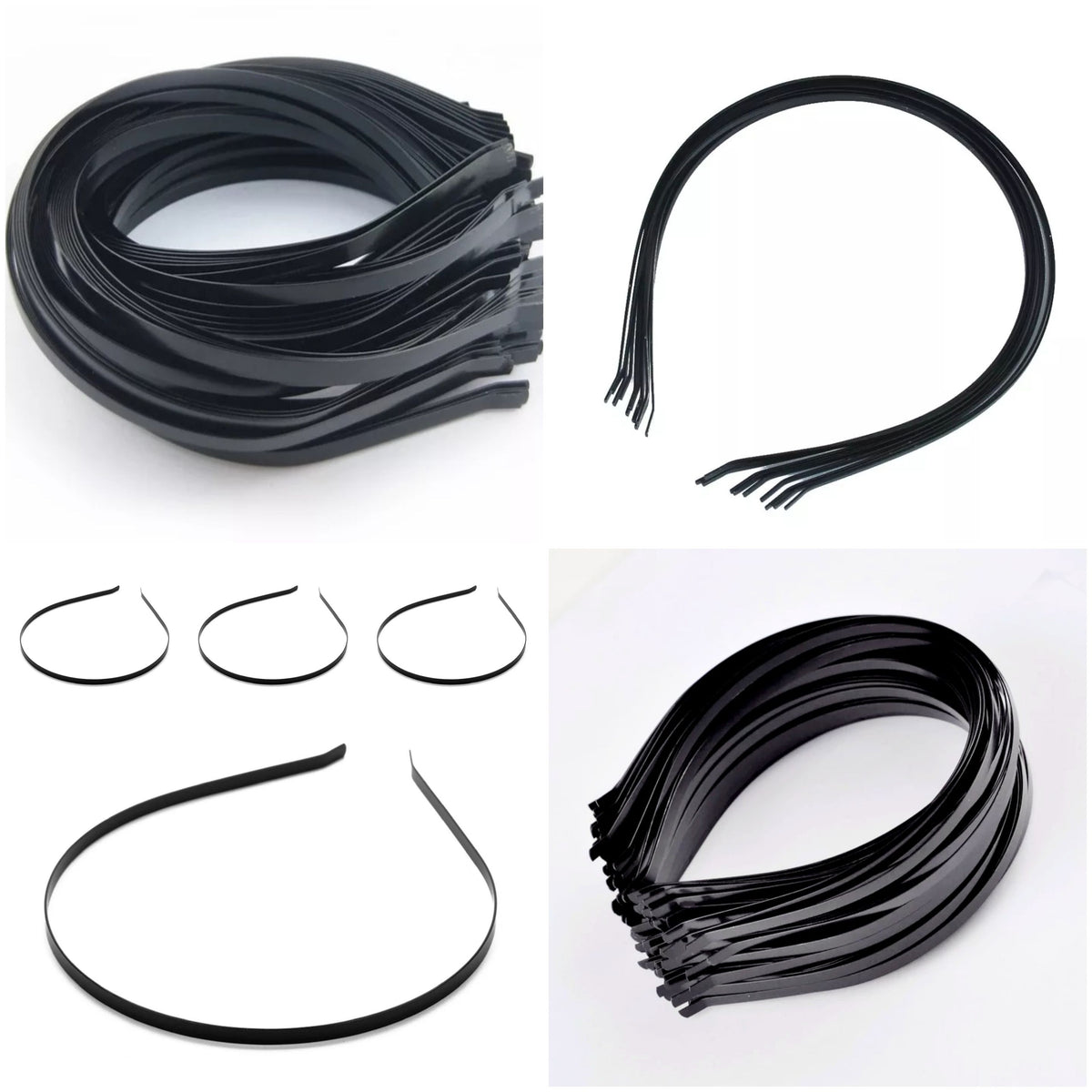 Pack of 50pc Metal Black Color Hair Bands (5mm Width)