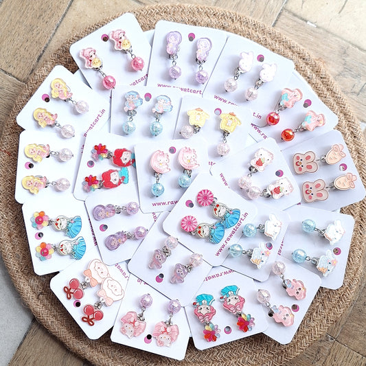 Expertly crafted for young girls, these Clip On Earrings (MIX DESIGNS)