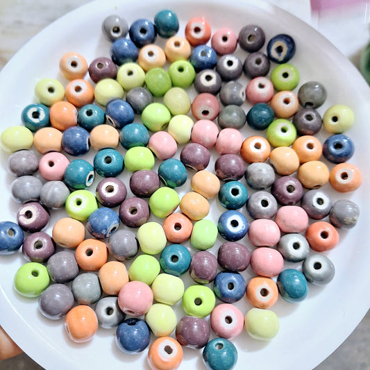 Paxk of 20pc Premium Quality Glossy Finish Round Beads For Making Jewellery, DIY Crafts