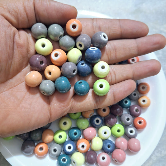 Paxk of 20pc Premium Quality Glossy Finish Round Beads For Making Jewellery, DIY Crafts