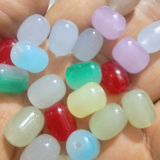 Pack of 50pc Glossy Finish Glass Beads For Making Jewellery,DIY Crafts etc.