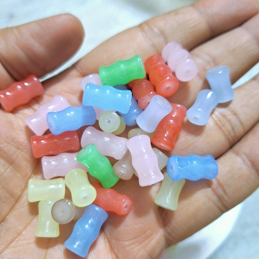 Pack of 100gms Glossy Multicolor, Mix Sizes Beads For Making Jewellery, DIY Crafts etc...