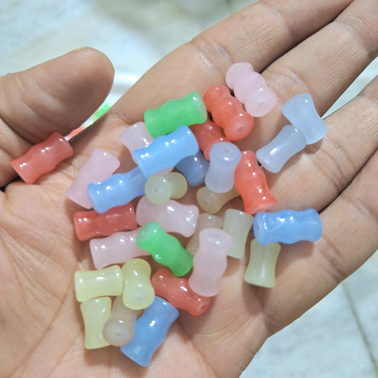 Pack of 100gms Glossy Multicolor, Mix Sizes Beads For Making Jewellery, DIY Crafts etc...