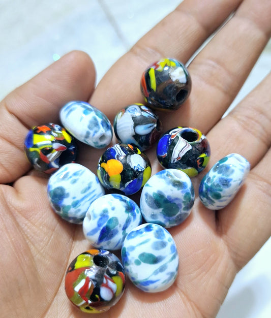 Pack of 12pc Multicolor Premium Glossy Beads