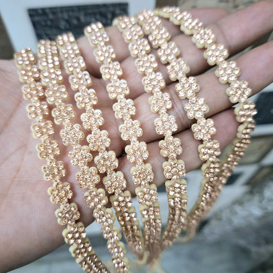 Golden Color Flower Line For Making Hair Accessories, Jewellery ( Each line 50pcs)