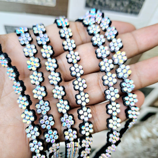 Black Color Flower Line For Making Hair Accessories, Jewellery ( Each line 50pcs)
