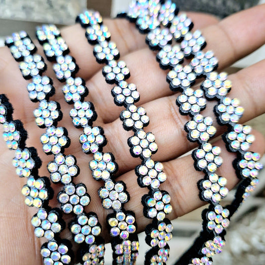 Black Color Flower Line For Making Hair Accessories, Jewellery ( Each line 50pcs)