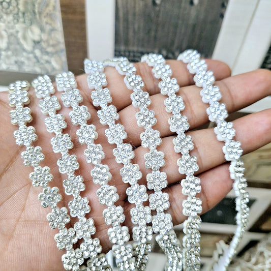 Silver Color Flower Line For Making Hair Accessories, Jewellery ( Each line 50pcs)