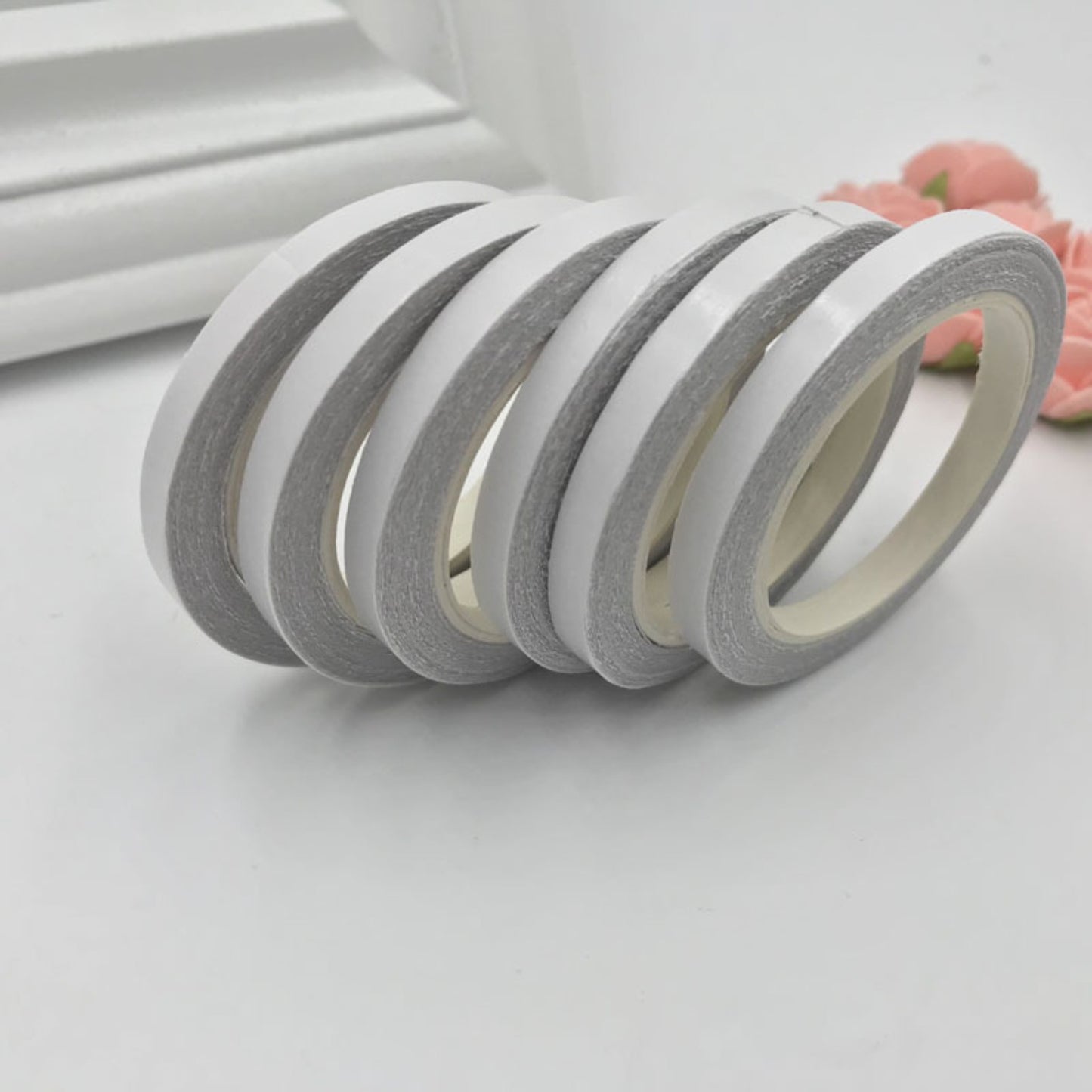 Pack of 2pc Double sided transparent tape for making hair accessories, jewellery, diy crafts etc