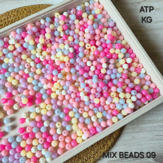 100 Grams Multi Color Beads For DIY Hair Accessories, Jewellery, Crafts Making (009)