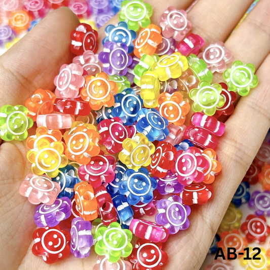 100 Grams Beads For Making Hair Accessories, Jewellery Crafts Items (AB-12)