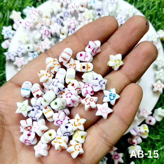100 Grams Beads For Making Hair Accessories, Jewellery Crafts Items (AB-15)