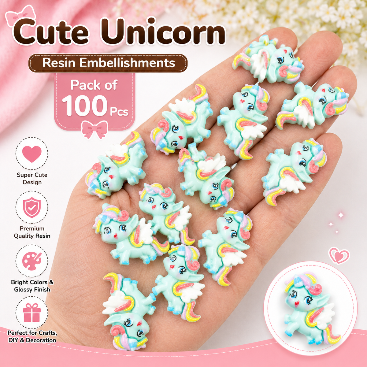 100pc Cartoon Character Beads for DIY Crafts, Accessories & Decoration (BEADS-02)