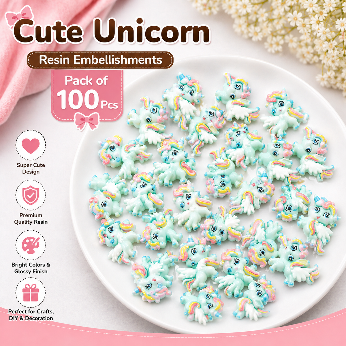 100pc Cartoon Character Beads for DIY Crafts, Accessories & Decoration (BEADS-02)