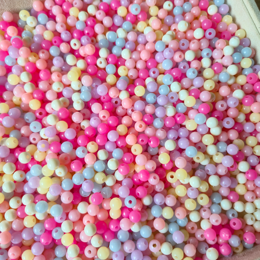 100 Grams Multi Color Beads For DIY Hair Accessories, Jewellery, Crafts Making (012)