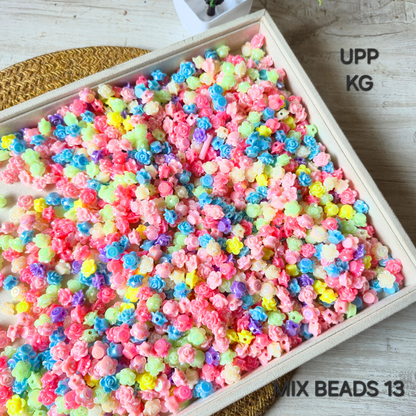 100 Grams Multi Color Beads For DIY Hair Accessories, Jewellery, Crafts Making (013)