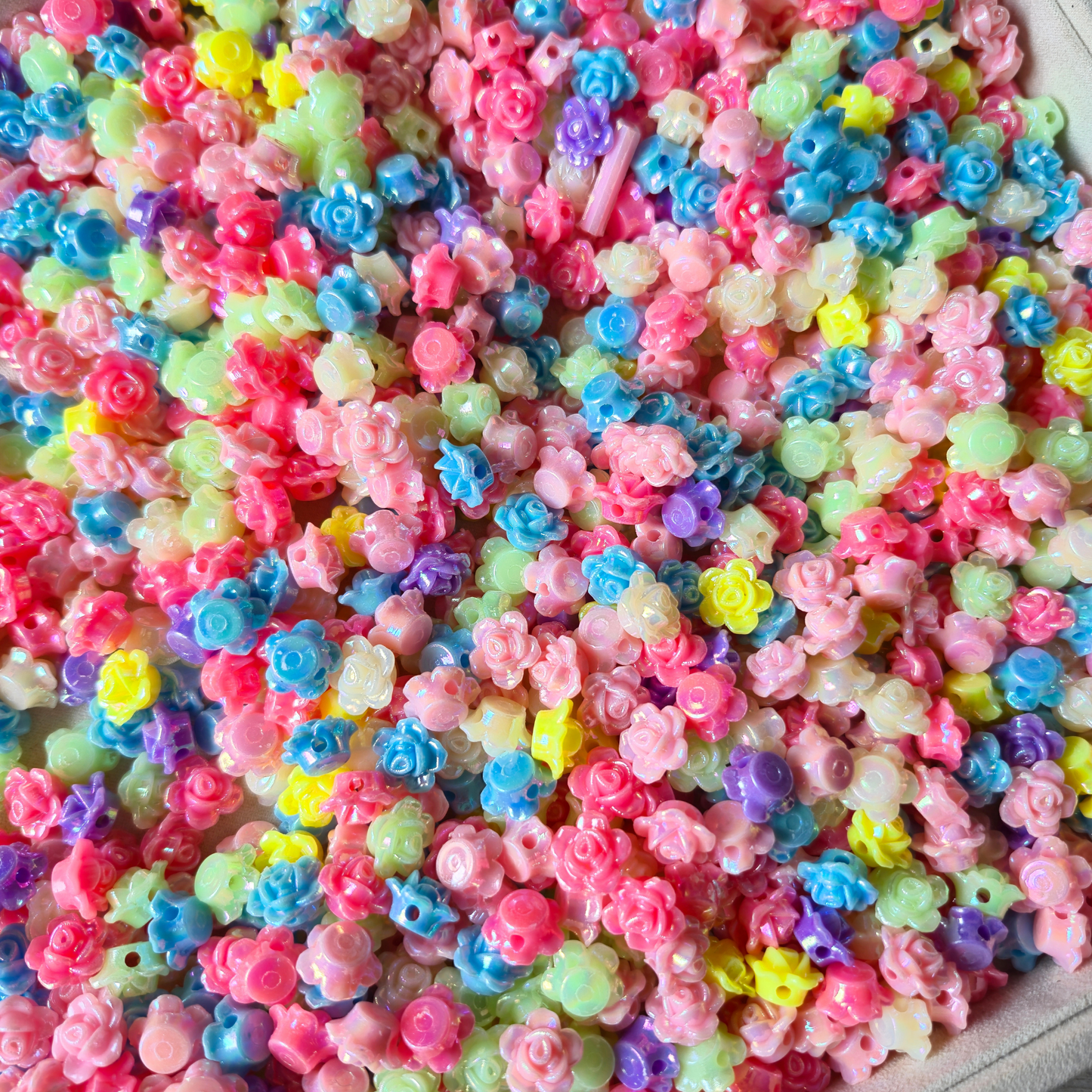 100 Grams Multi Color Beads For DIY Hair Accessories, Jewellery, Crafts Making (013)