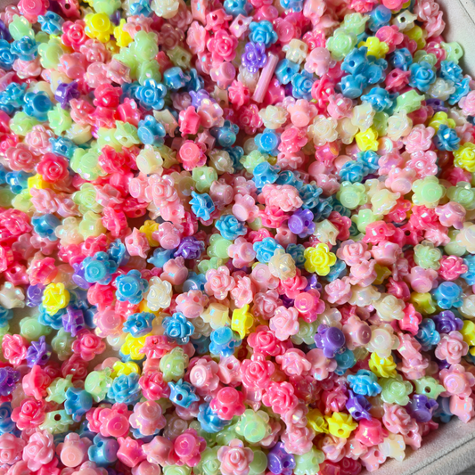 100 Grams Multi Color Beads For DIY Hair Accessories, Jewellery, Crafts Making (013)
