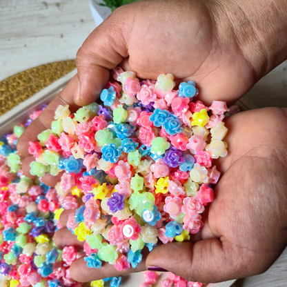 100 Grams Multi Color Beads For DIY Hair Accessories, Jewellery, Crafts Making (013)